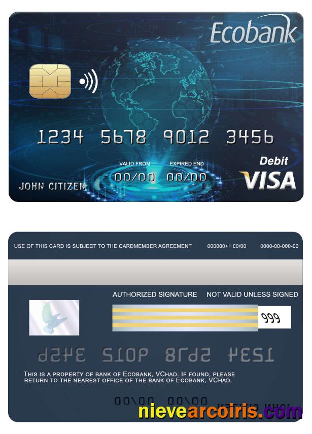 Chad Ecobank  bank visa card